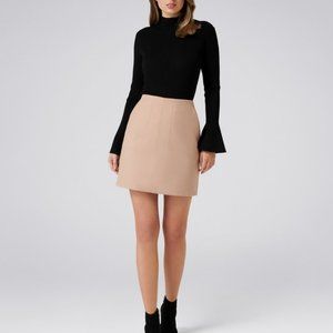 NWOT Ever New beige melton mini skirt